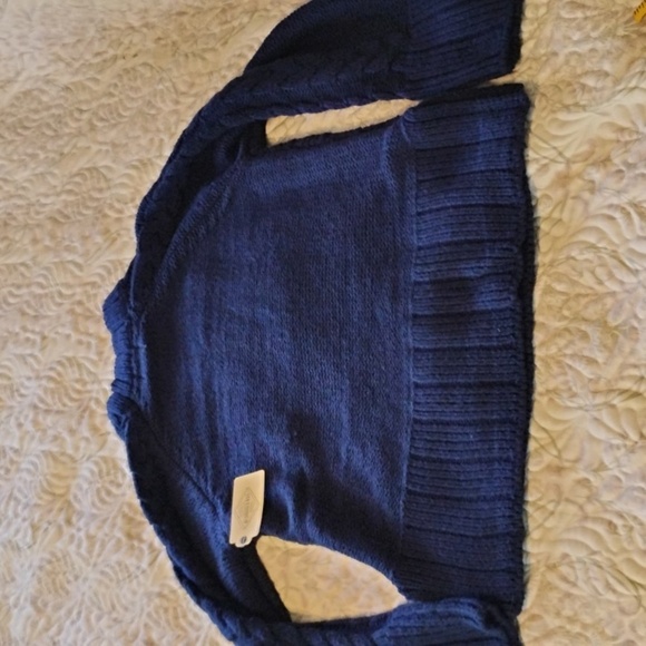St. John Bay Woman's American Navy Mock Cable Sweater, Size: M, NWT - Picture 7 of 10